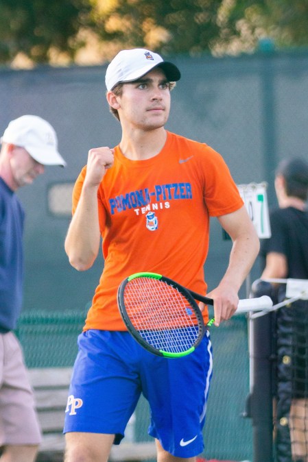 A picture of the author playing tennis